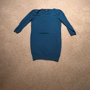 forever 21 teal size S tunic sweater 3/4 length sleeves